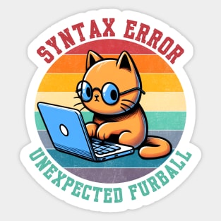 Funny Programmer Cat Design. Gift for software engineers and cat lovers. Sticker